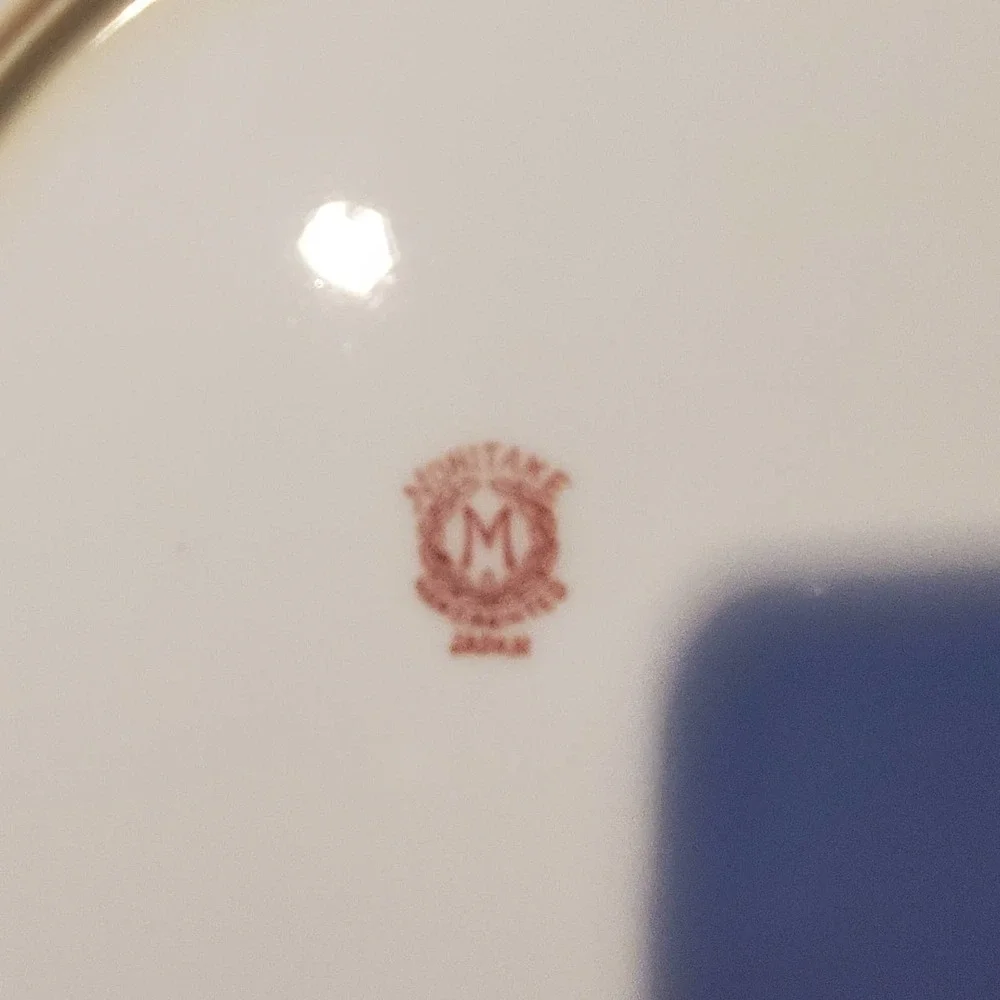 Noritake Mormura M plate and bowl Hand Painted Japan‎ mark